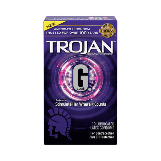 Trojan G-spot Lubericated Latex Condom 10pk | SexToy.com