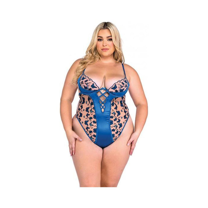 Butterfly Beauty Embroidered Teddy - Blue 1x