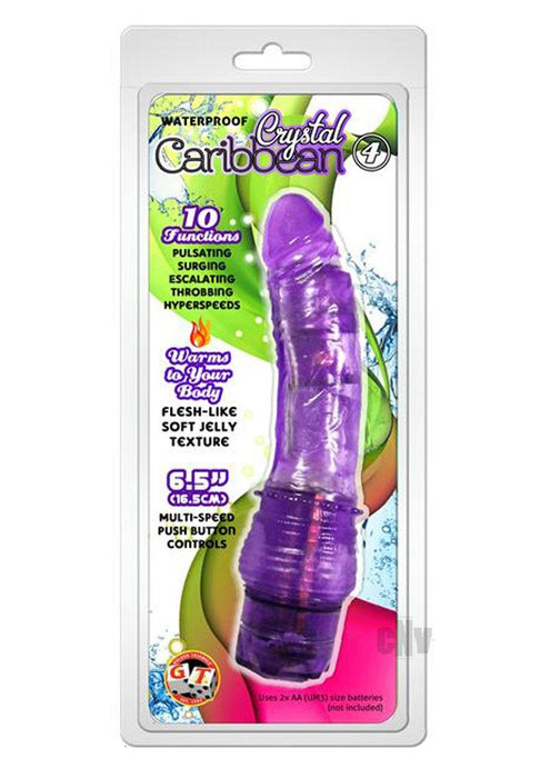 Crystal Caribbean Jelly Vibe #4  Waterproof - 10 Function Purple
