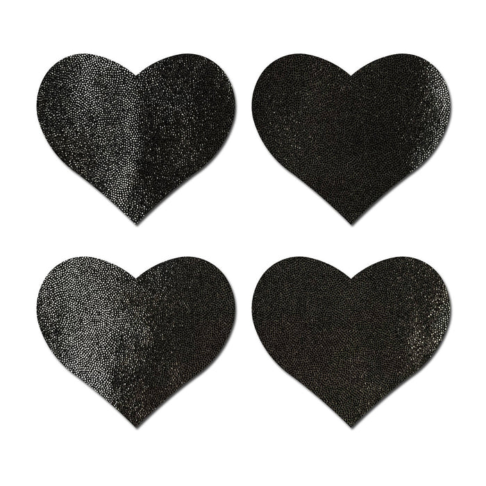 Pastease Petite Hearts Black 4pk