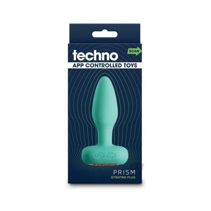 Techno Prism App-controlled Vibrating And Rotating Plug Teal