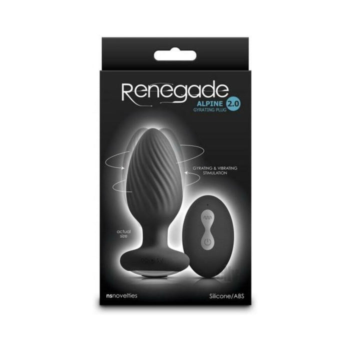 Renegade Alpine 2.0 Gyrating And Vibrating Plug With Remote Black