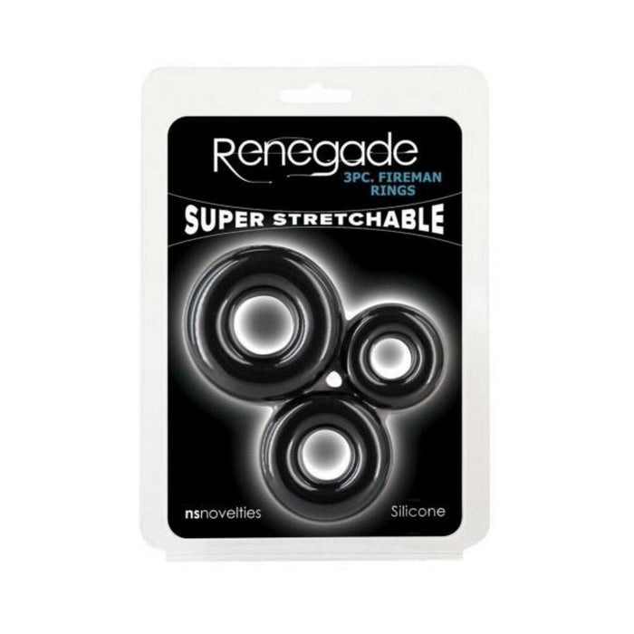 Renegade Fireman Rings 3-piece Cock Ring Kit Black