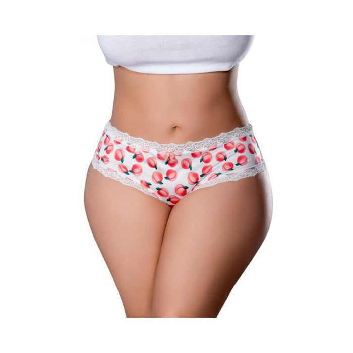 Magic Silk Sweet Treats Boy Short With Lube Peach Queen Size