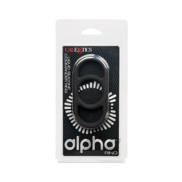 Alpha Liquid Silicone Commander Cock Ring - Black