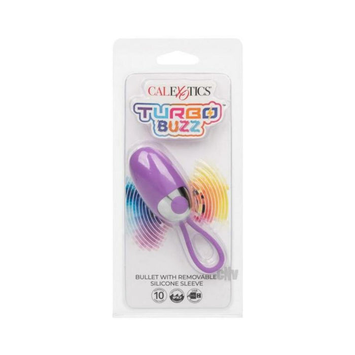 Turbo Buzz Bullet Stimulator W/removable Silicone Sleeve - Purple