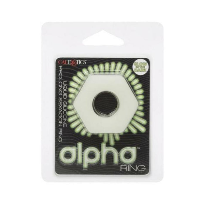 Alpha Liquid Silicone Glow In The Dark Prolong Sexagon Ring