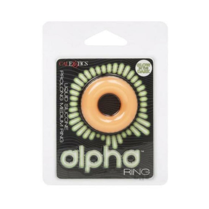 Alpha Liquid Silicone Glow In The Dark Prolong Cock Ring - Medium