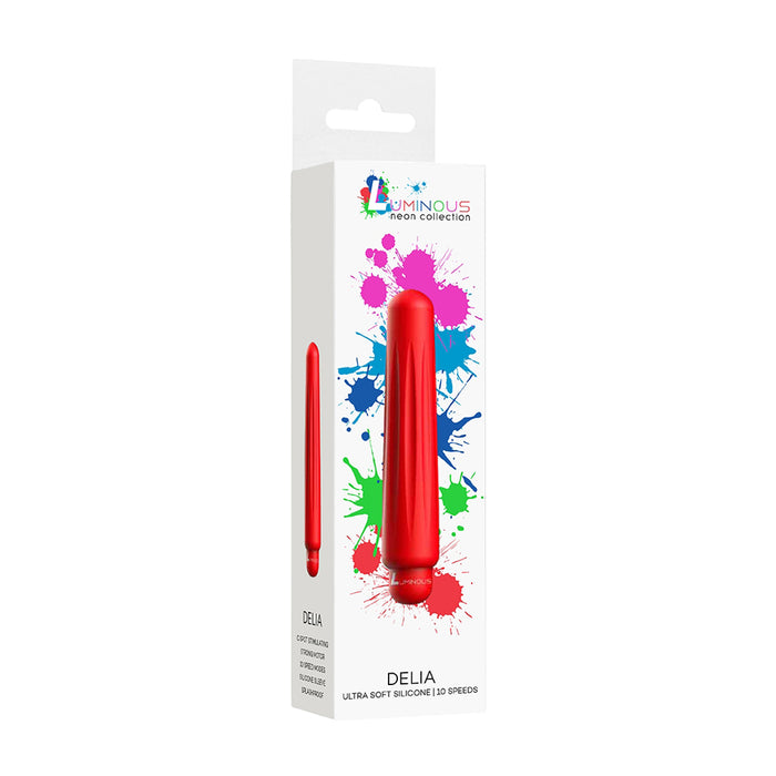 Luminous Delia Abs Bullet With Silicone Sleeve 10-Speeds Red