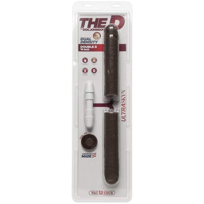 The Double D 16 inches Ultraskyn Dildo - Brown/Chocolate