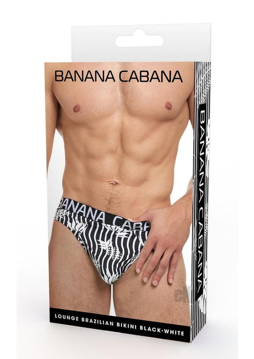 Banana Cabana Bikini Sm/md Blk/wht