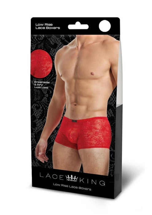 Lace King Lace Trunks S/m Red