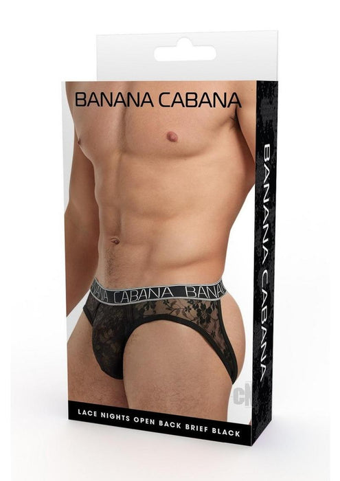 Banana Cabana Lace Night Open L/xl Blk