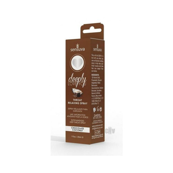 Sensuva Deeply Love You Throat Relaxing Spray Chocolate Coconut 1 Oz.