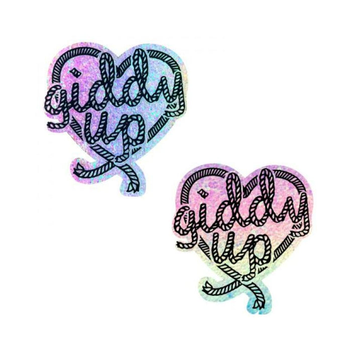 Neva Nude Giddy Up Light Pastel Smarties Party Glitter Lasso Heart Nipple Pasties