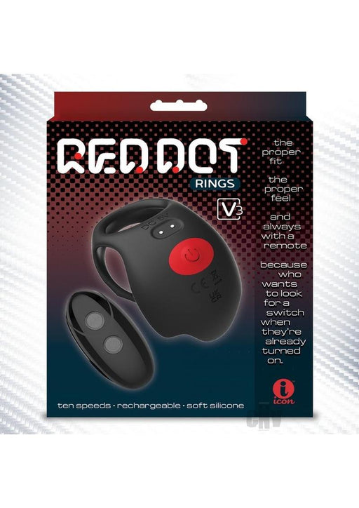 Red Dot Vibe Cring W/control V3 Blk/red