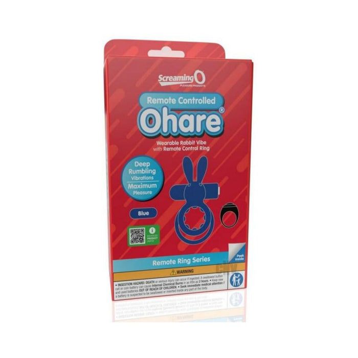 Screaming O Ohare Remote Controlled Vibrating Ring  - Blue