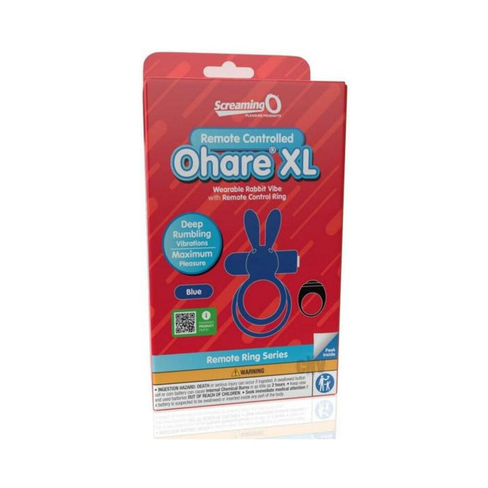 Screaming O Ohare Remote Controlled Vibrating Ring - Xl Blue