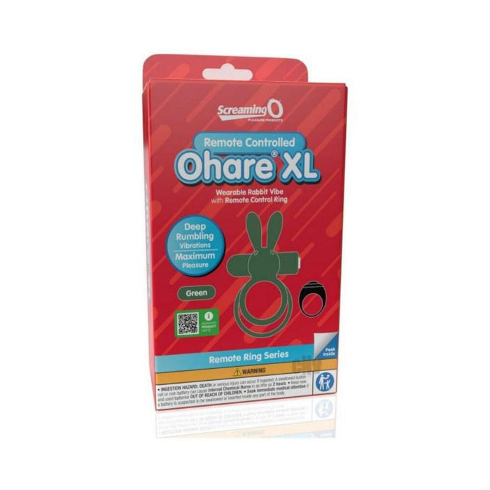 Screaming O Ohare Remote Controlled Vibrating Ring - Xl Green