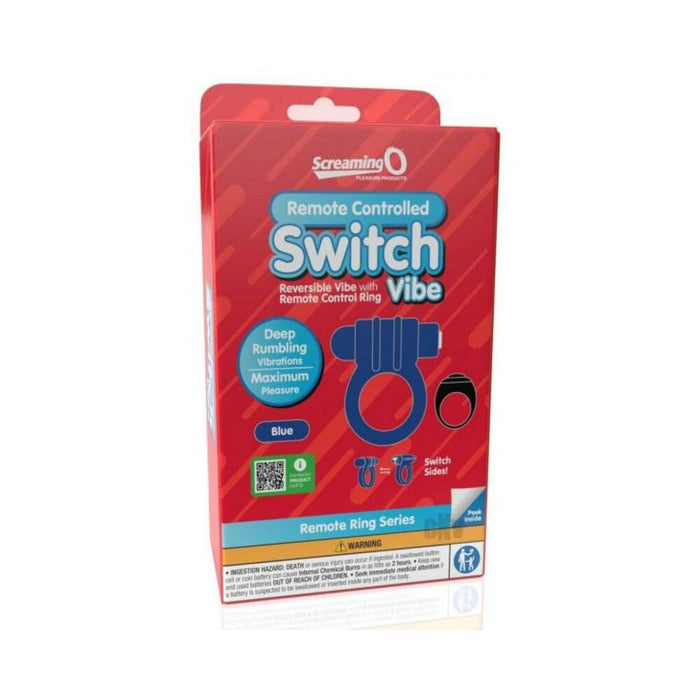 Screaming O Switch Remote Controlled Vibrating Ring - Blue