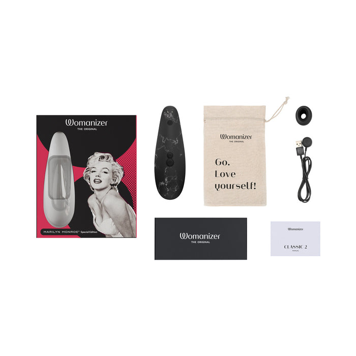 Womanizer x Marilyn Monroe Classic 2 Special Edition Pleasure Air Clitoral Stimulator Black Marble