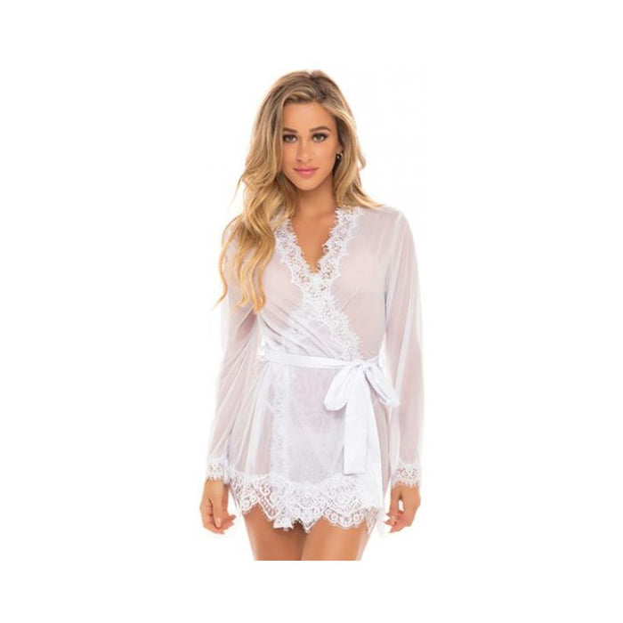 Provence Short Robe - White L/xl