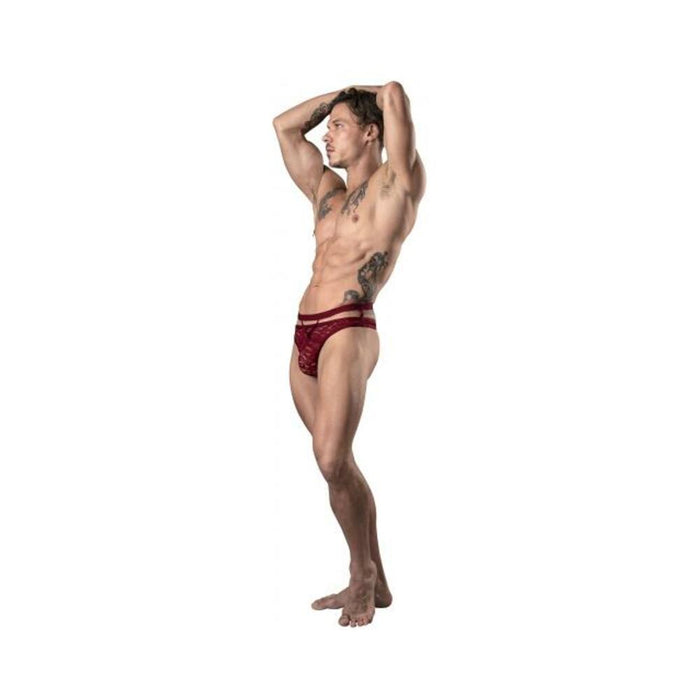 Lucifer Cutout Thong Burgundy S/m