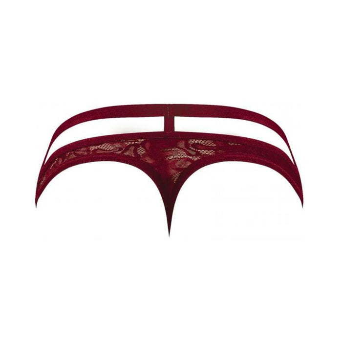 Lucifer Cutout Thong Burgundy S/m