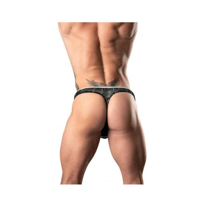 Male Power Marble Mesh Mini Thong Black L/xl