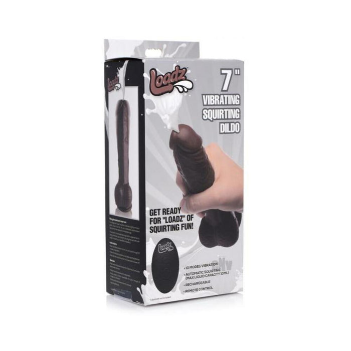 Loadz 8.5in Vibrating Dildo Squirting Dark