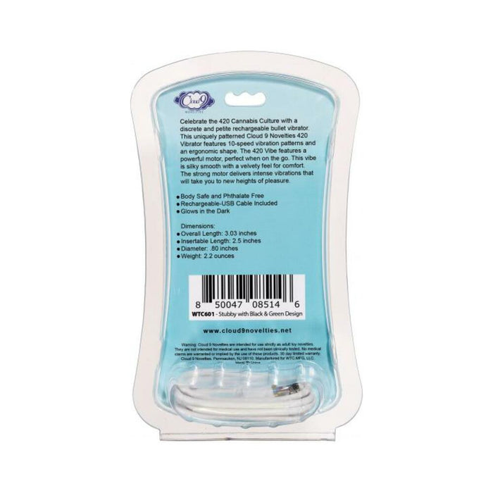 420 Stubby Vibe Black/cannabis Leaf