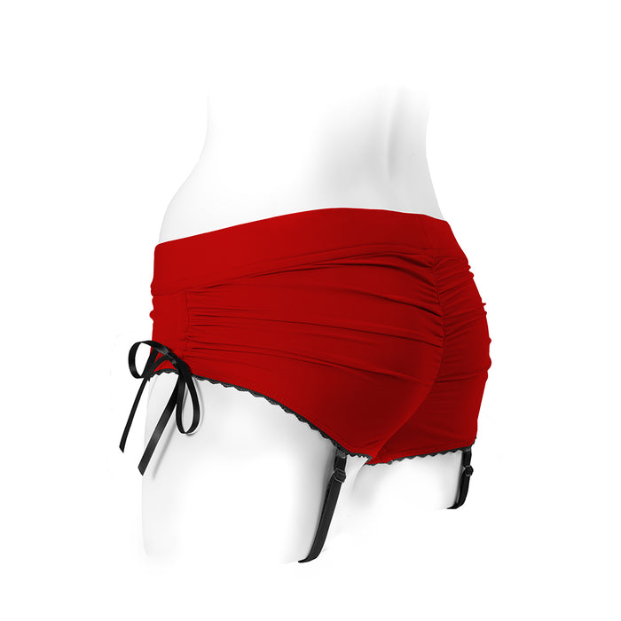 Spareparts Sasha Cinch Booty Short Harness Red/black Size S