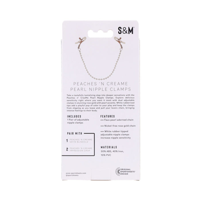 Sportsheets Sex & Mischief Peaches 'n CreaMe Pearl Nipple Clamps
