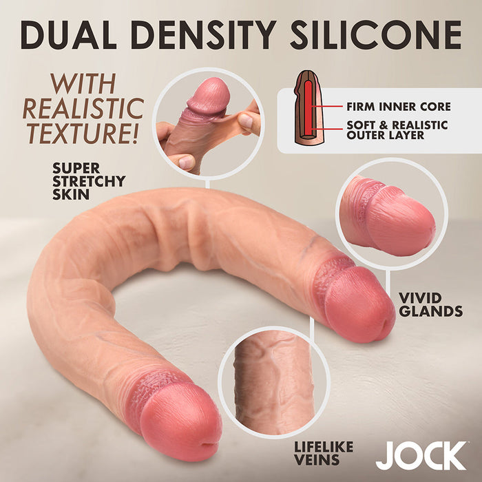 JOCK Real Skin 15.75 in. Double Dildo Medium