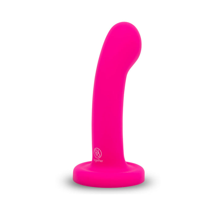 Together Pop 5 in. Silicone Dildo and Harness Set Pink