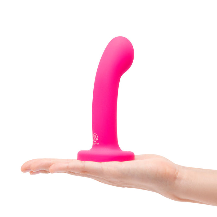 Together Pop 5 in. Silicone Dildo and Harness Set Pink