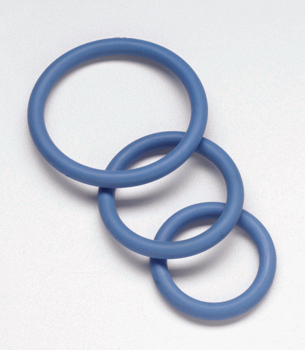 Spartacus Nitrile Cock Ring Set - Blue Pack of 3