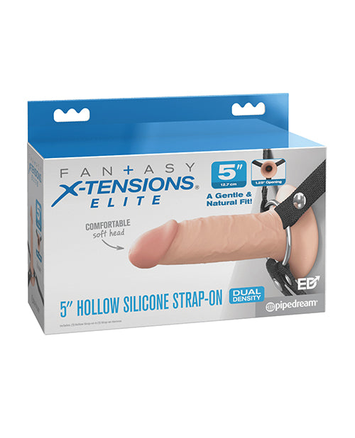 Fantasy X-Tensions Elite 5 Silicone Hallow Strap-On Dual Density - Light