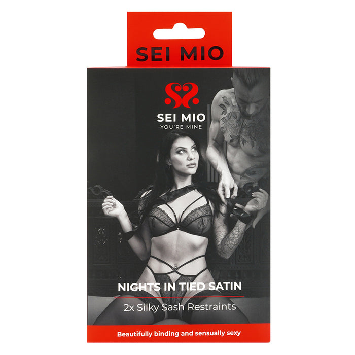 SEI MIO Nights in Tied Satin 2 x Silk Sash Restraints