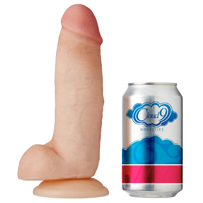 Cloud 9 Dual Density Dildo Touch Thick W/ Realistic Painted Veins & Balls 8 in  Beige