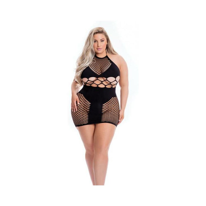 Pink Lipstick Girl Gone Bad Dress Black Qn