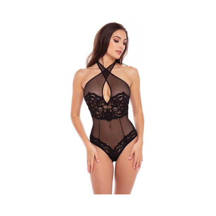 Rene Rofe Midnight Halter Teddy Black S/m