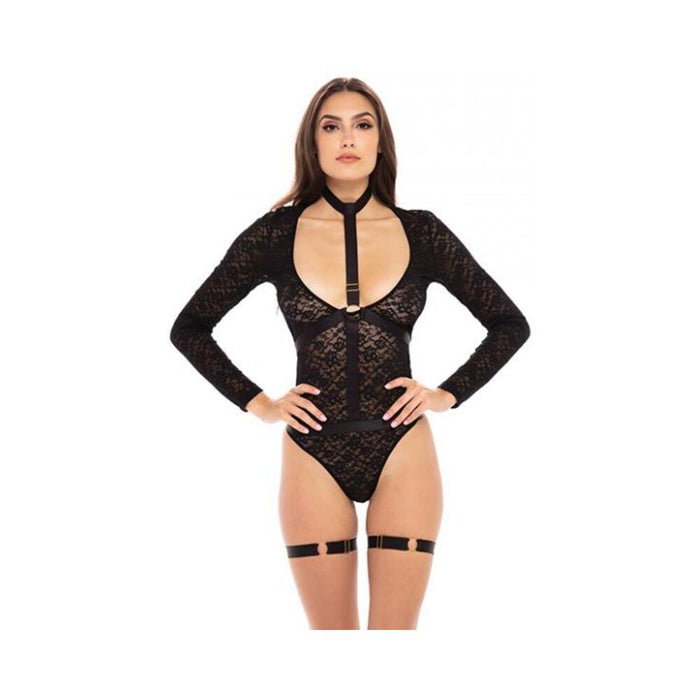 Rene Rofe Up To My Neck Teddy Choker Set  Black S/m