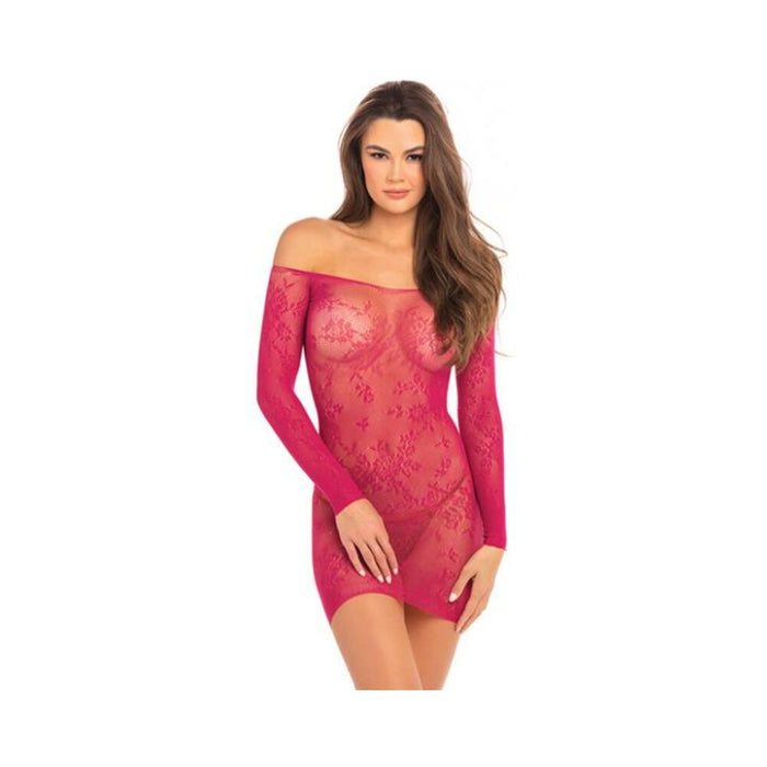 Rene Rofe Open Season Off Shoulder Dress Sangria Red S/M