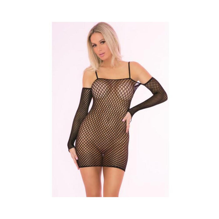 Bad Intentions Fishnet Dress Black O/S