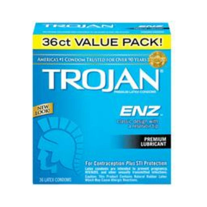 Trojan ENZ Lubricated Latex Condoms 36 Pack
