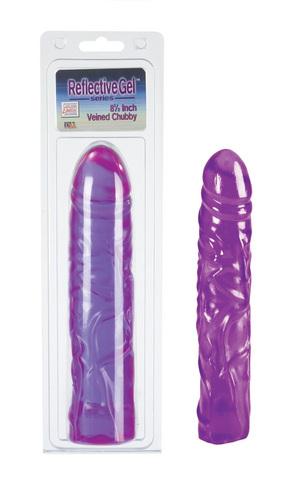 Reflective Gel Veined Chubby 8.5 Inch Purple Dildo | SexToy.com