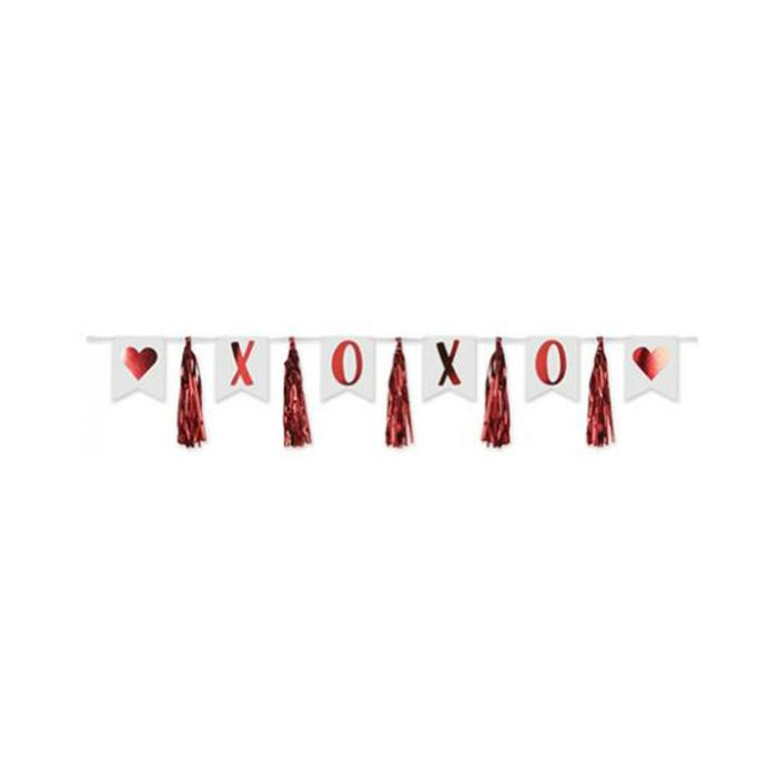 Valentines Xoxo Tassel Streamer - Red