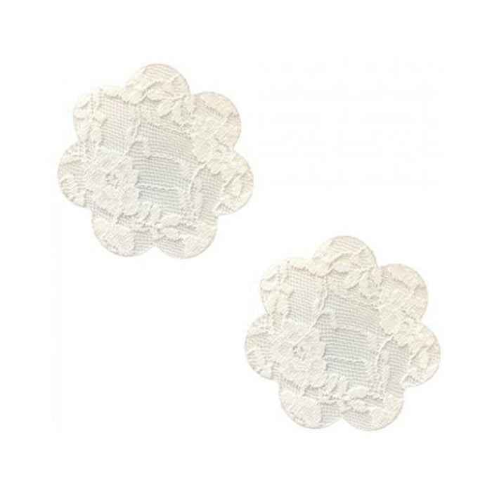 Neva Nude Lace Petal Flower Pasties - White O/s