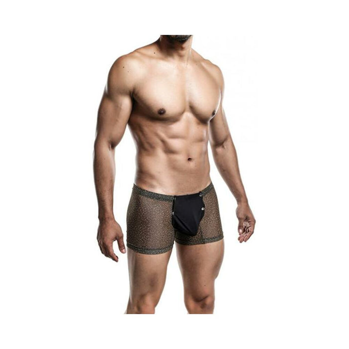 Male Basics Sinful Magic Leopard Pouch Boxer Black S/m